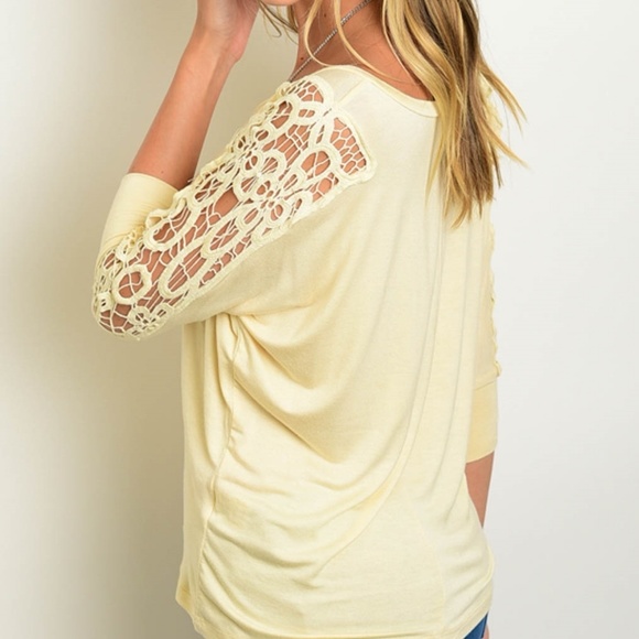 Tops - Oatmeal Crochet blouse.